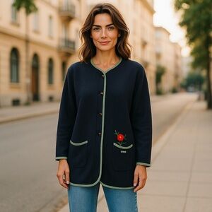 Vintage Geiger Embroidered Cardigan